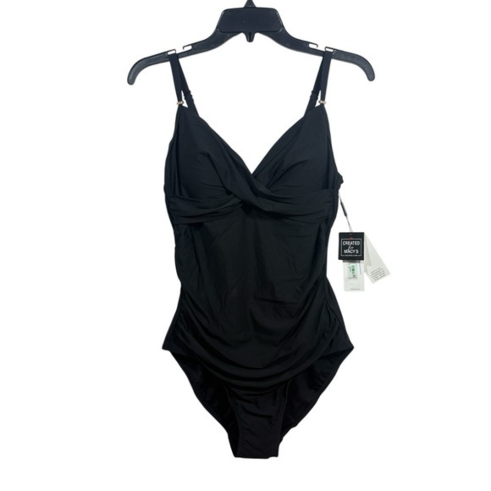 Calvin Klein V-neck Twist‎ Front Tummy Control One Piece Swimsuit 8 M - Picture 2 of 7